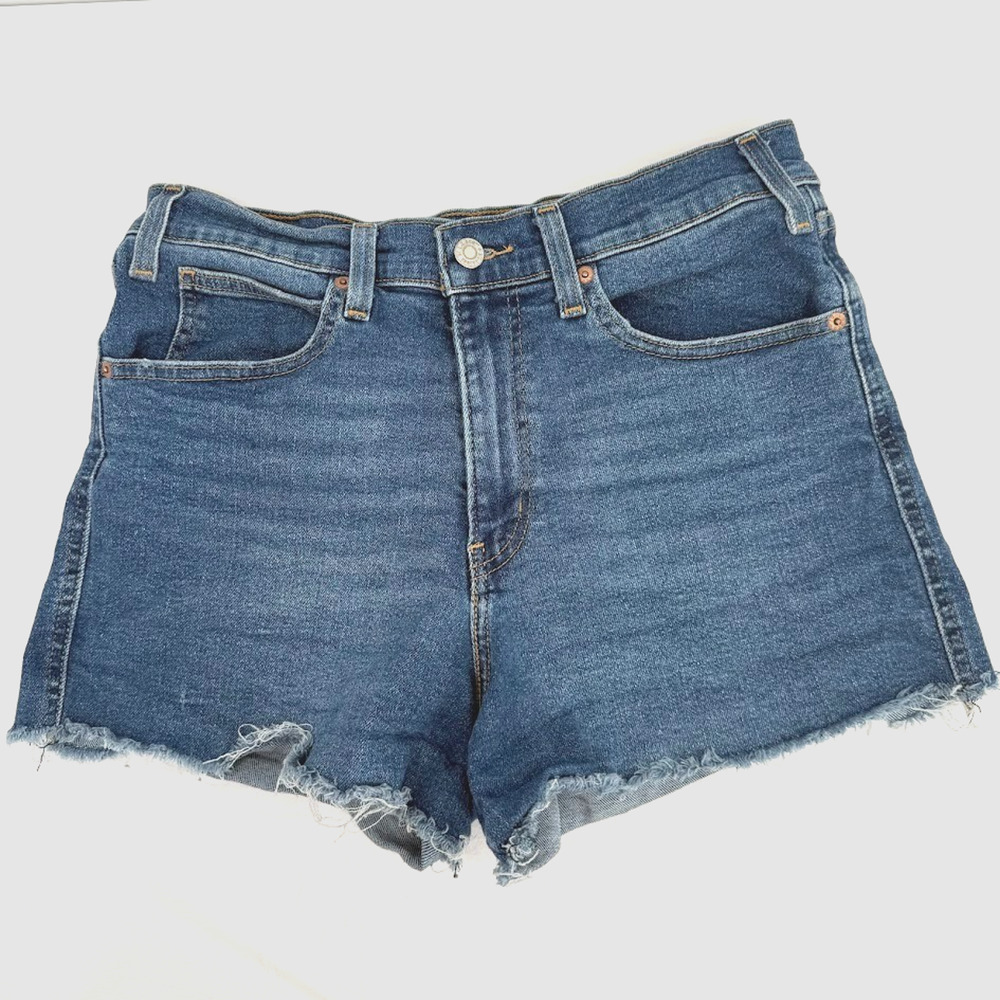 Signature by Levi Strauss Heritage High Rise Denim Shorts Medium Wash Blue 10/30
